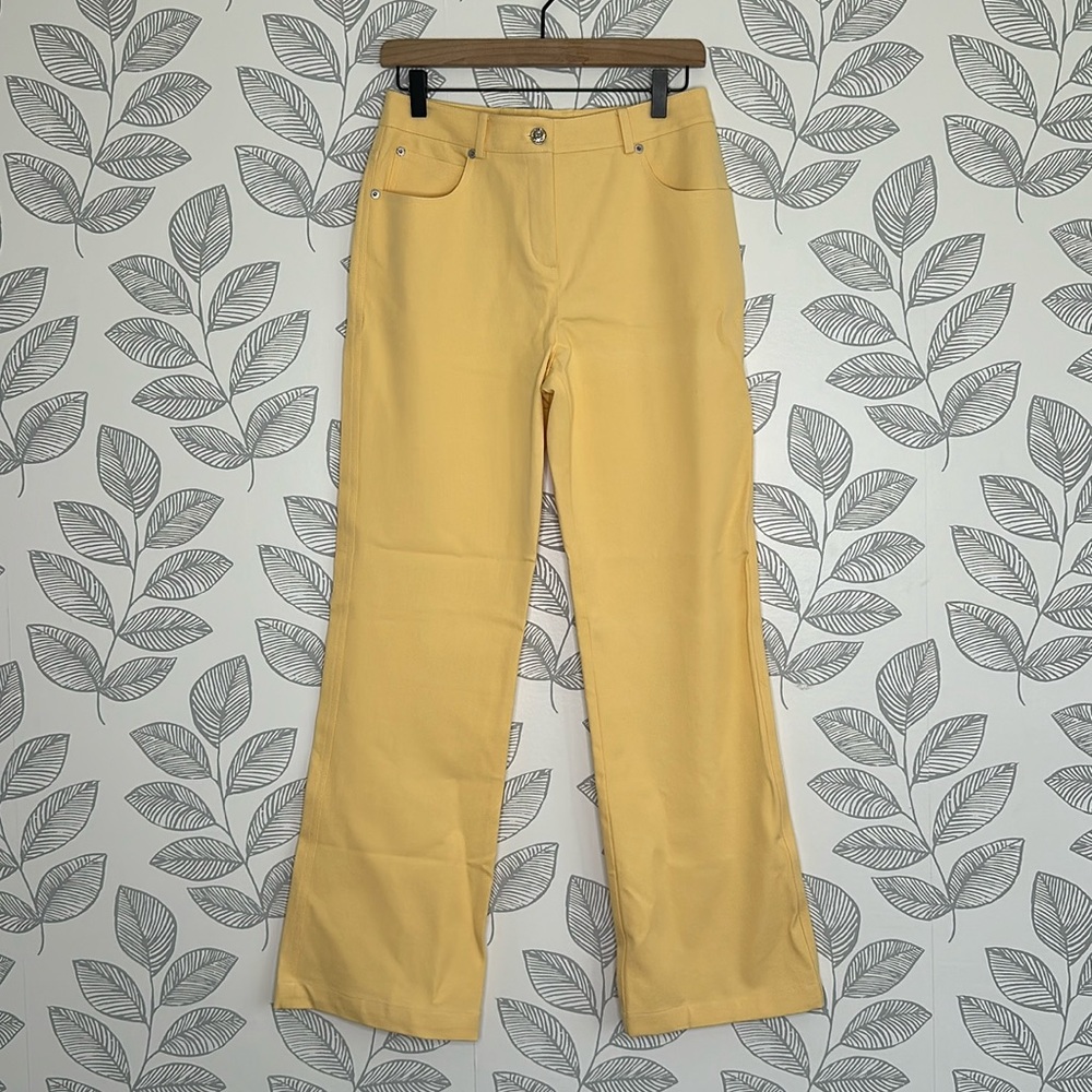 St John Sport Pale Yellow Pants Trousers Size 4